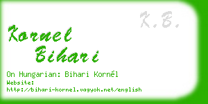 kornel bihari business card