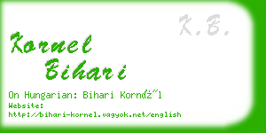 kornel bihari business card